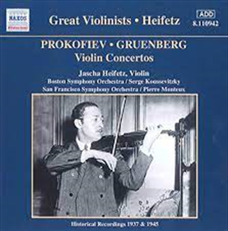 Jascha Heifetz - Prokofiev/Gruenberg: Violin Concerto CD