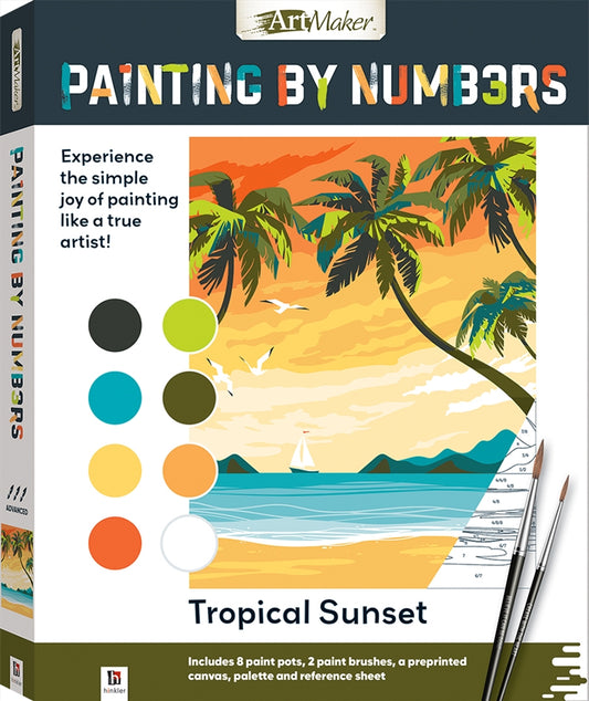 Painting by Numbers: Tropical Sunset - Art Book: Painting By Numbers