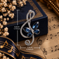 Sundry & Sound Co -Silver Vintage Blue Butterfly Treble Clef Brooch