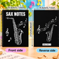 A5 Black and White Sax Notes Spiral Notebook (60 Pages)