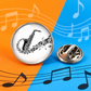 Mini Black and White Saxophone Glass Dome Lapel Pin (1.5cm)