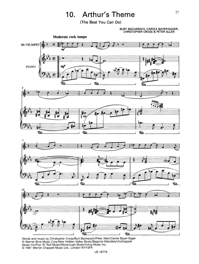James Rae: Take Ten - Popular Pieces For Trumpet Book with Piano Accompaniment
