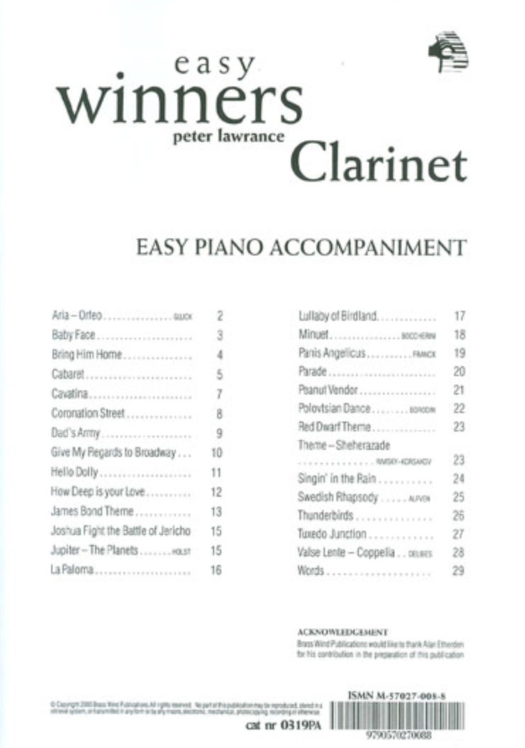 Winners Galore For Clarinet Book