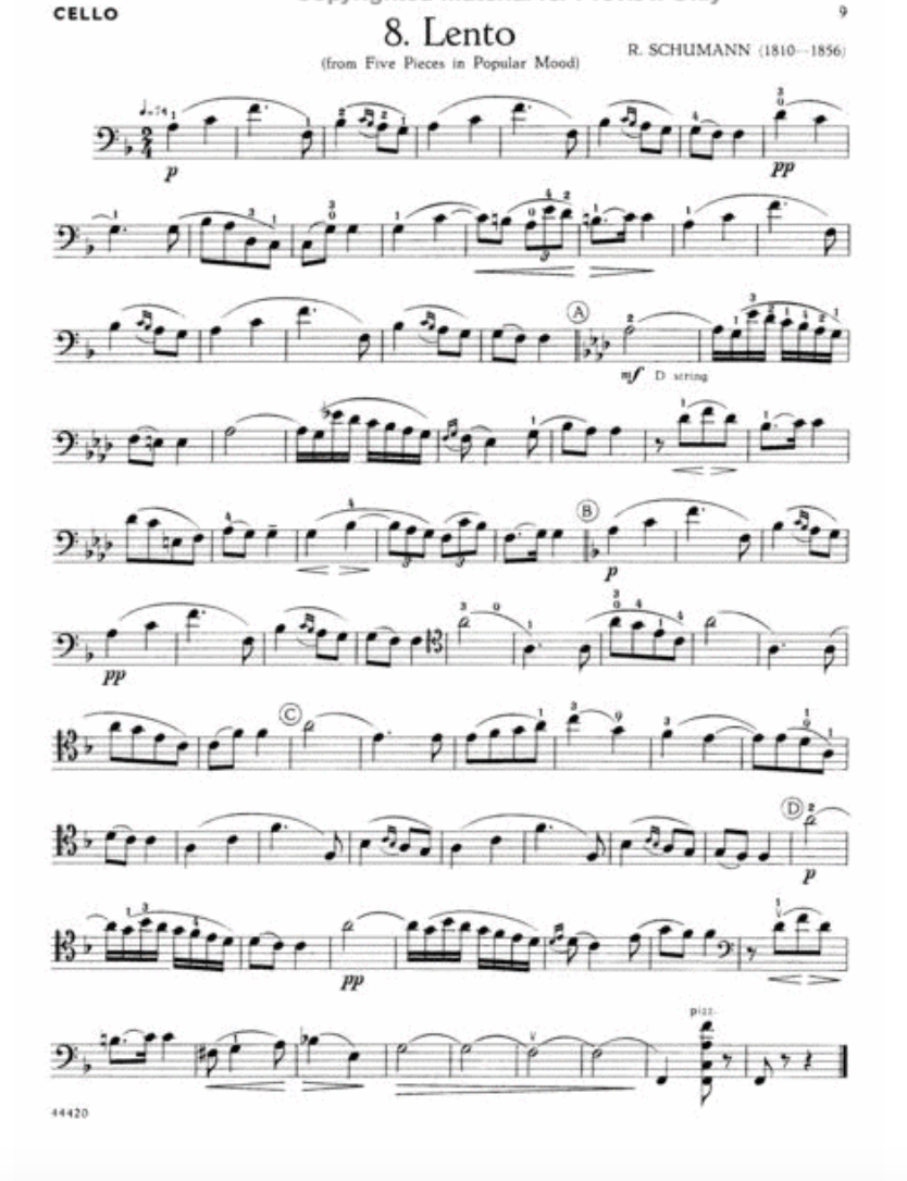 Solos For The Cello Player Cello/Piano