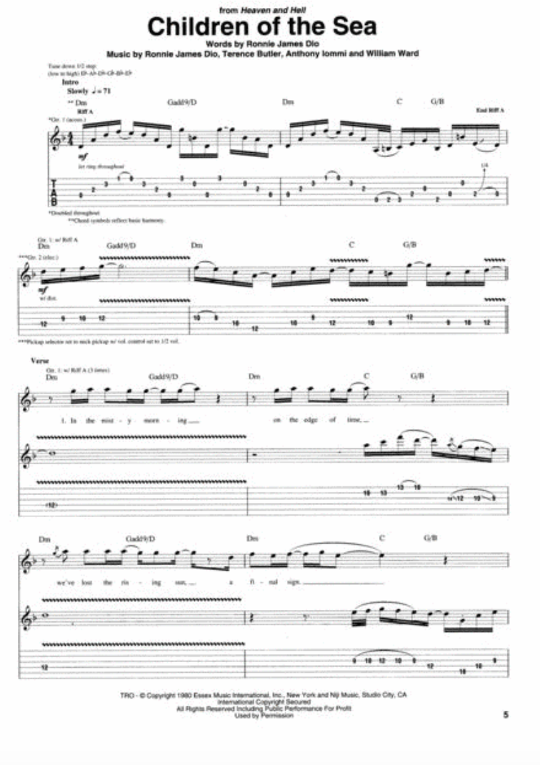 The Best Of Black Sabbath Guitar Tab Book