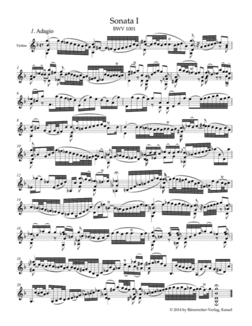 JS Bach - 3 Sonatas And 3 Partitas BWV 1001-1006 Violin Book