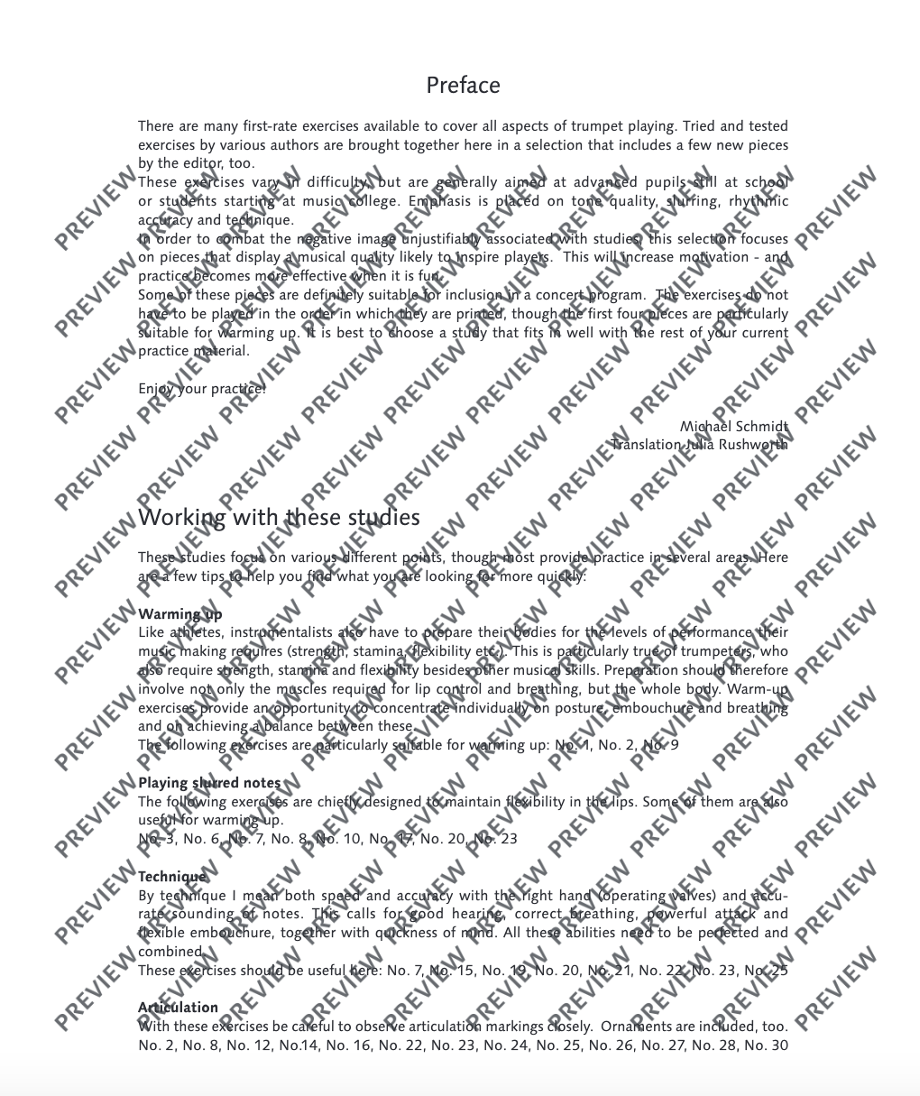 30 Characteristic Studies for Trumpet in Bb Book
