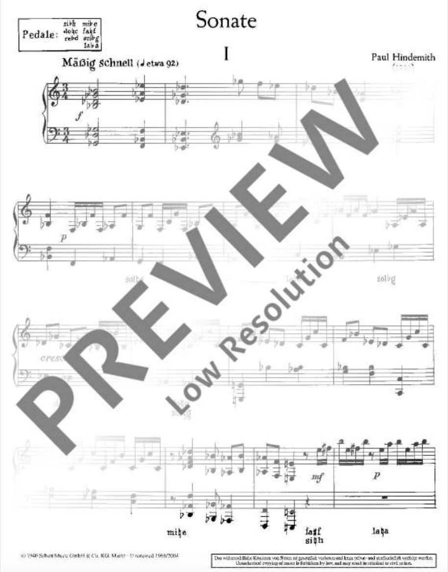 Paul Hindemith - Sonata C Harp Book