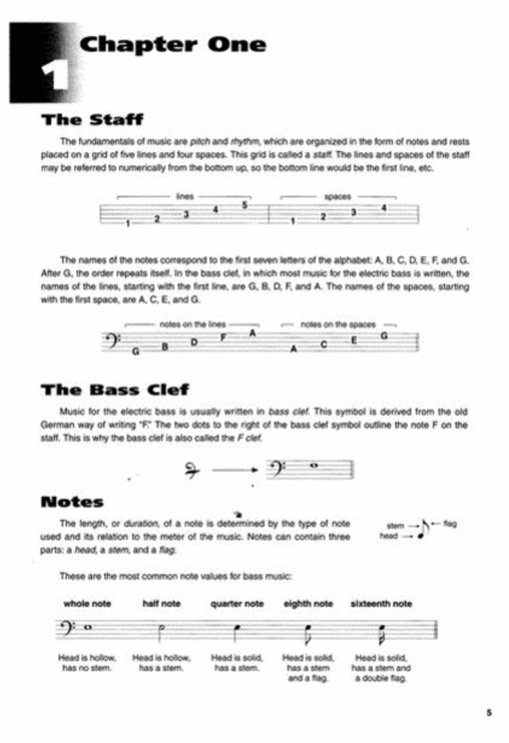 Music Reading For Bass Book