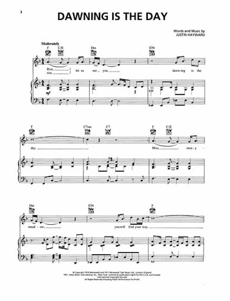 Moody Blues Collection Songbook - Piano/Vocal/Guitar