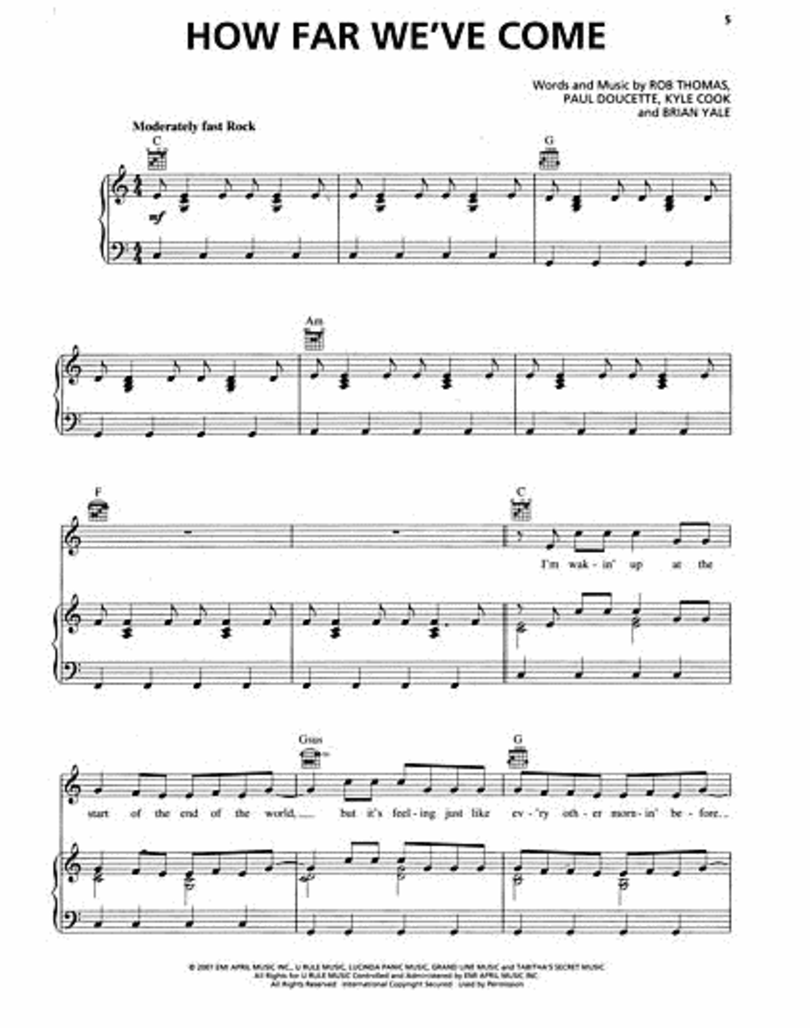 Matchbox Twenty - Exile On Mainstream Piano/Vocal/Guitar Songbook