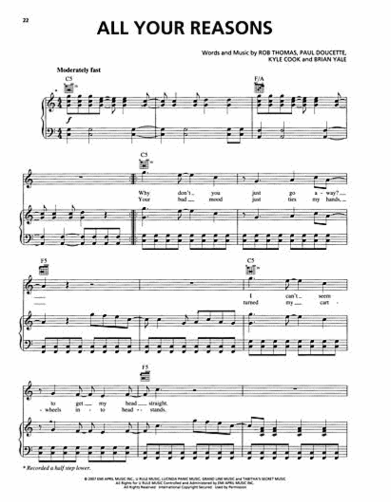 Matchbox Twenty - Exile On Mainstream Piano/Vocal/Guitar Songbook