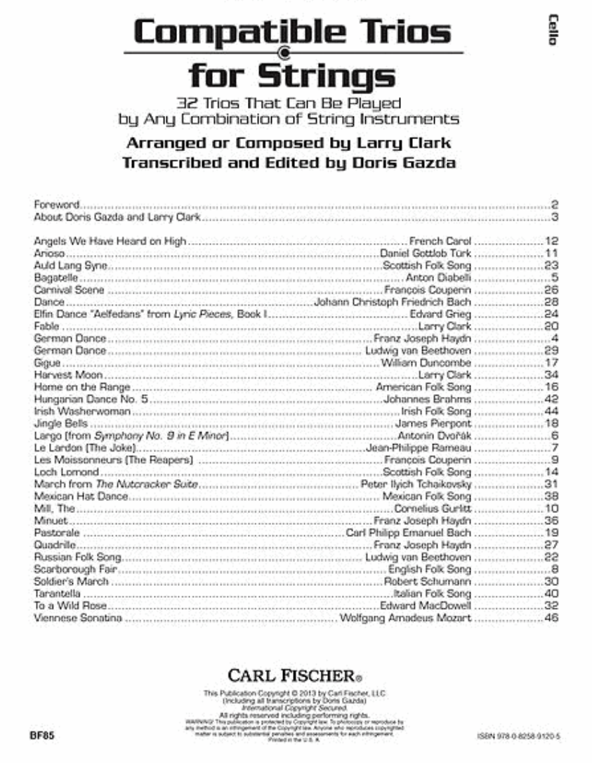 Compatible Trios For Strings - Cello Book
