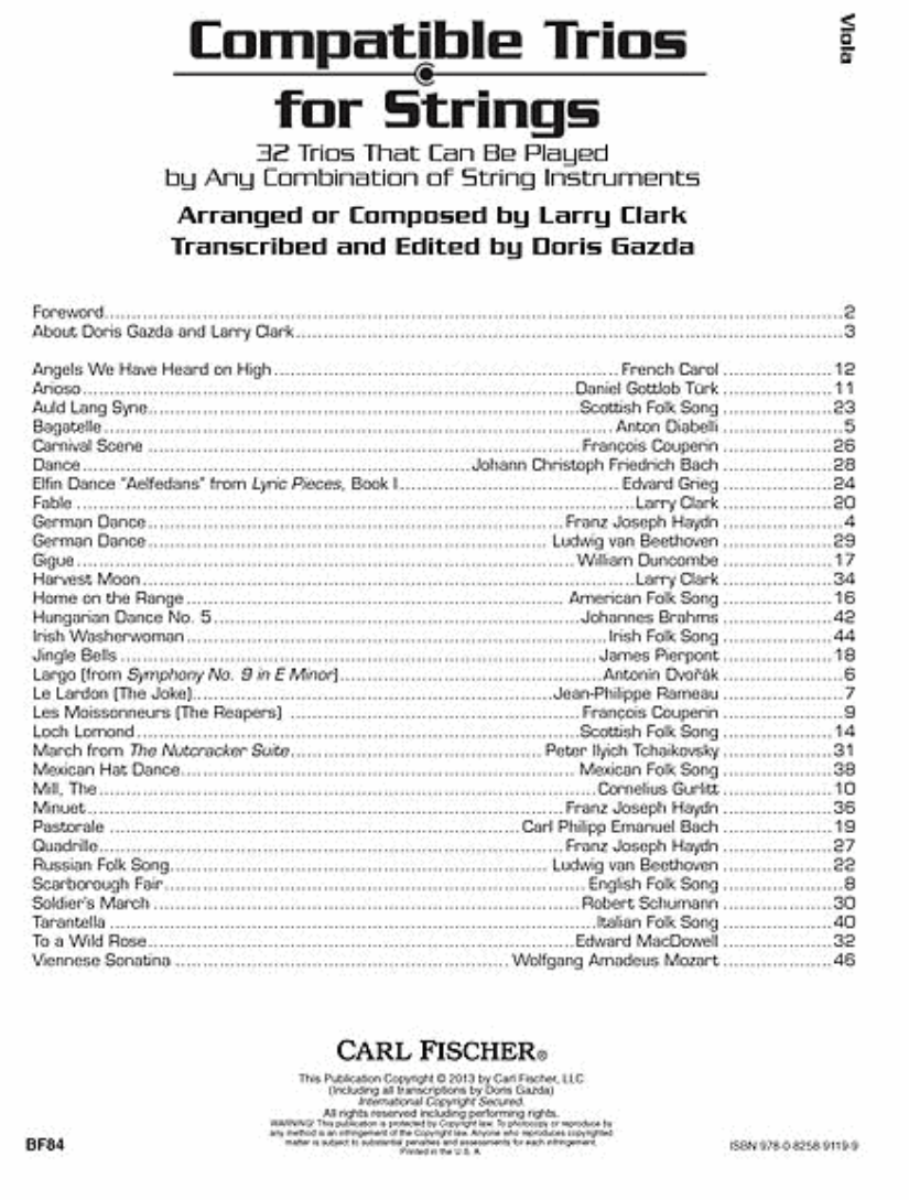 Compatible Trios For Strings Viola