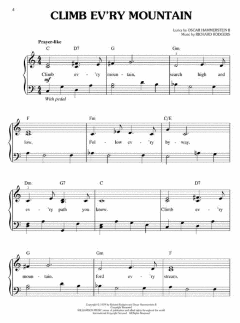 The Sound Of Music Easy Piano Vocal Selections Book