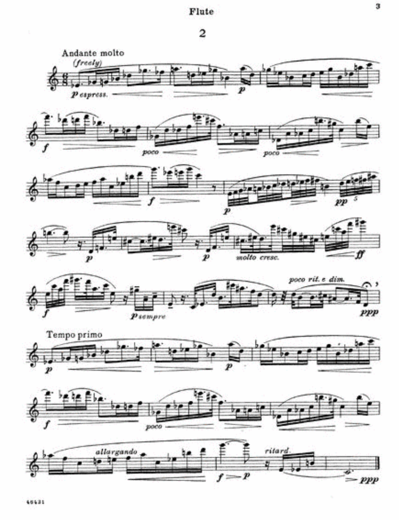 Robert Muczynski - 3 Preludes Opus 18 Flute Solo Sheet Music