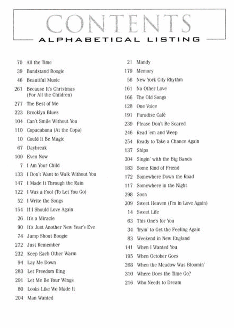 Barry Manilow Anthology Book Piano/Vocal/Guitar Songbook (53 Songs)