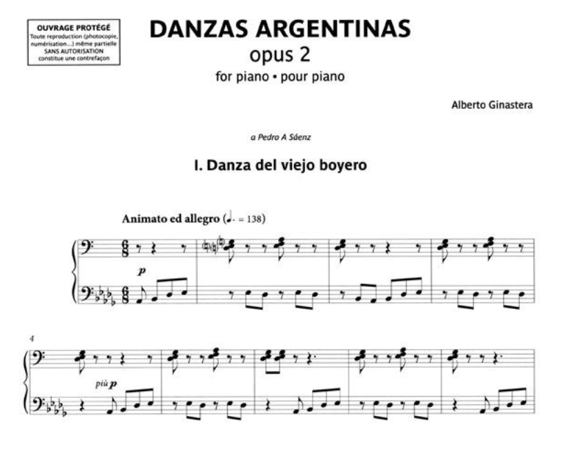 Alberto Ginastera - Danzas Argentinas Op 2 For Piano Book