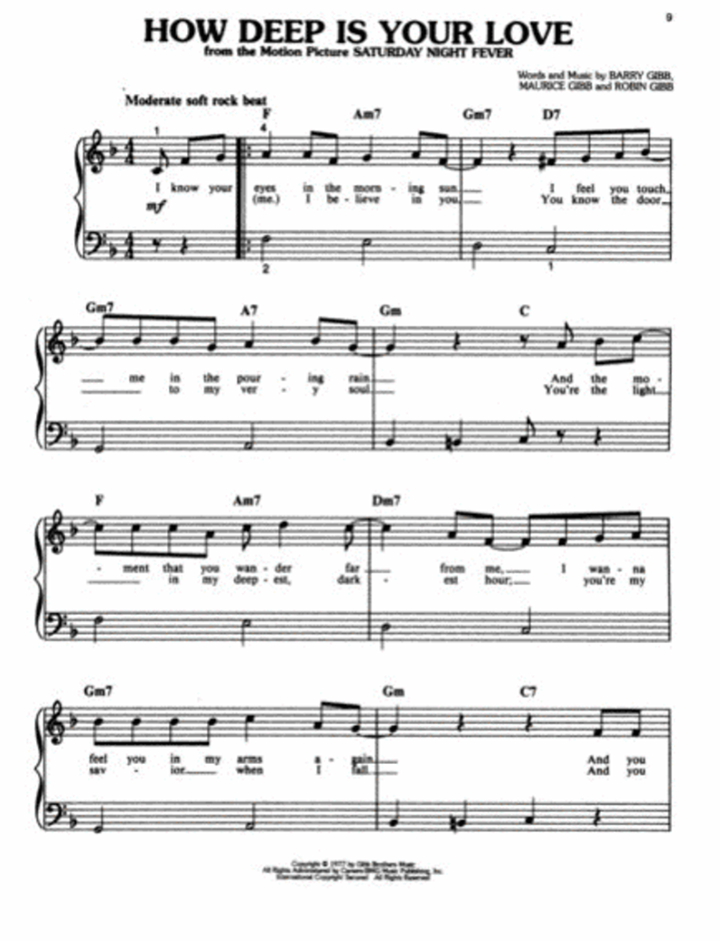 The Best Of The Bee Gees - Easy Piano Book