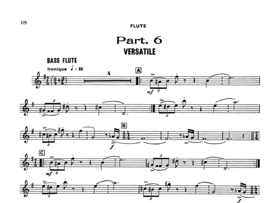 Claude Bolling - Suite For Flute And Jazz Piano Trio - Flute Part Book