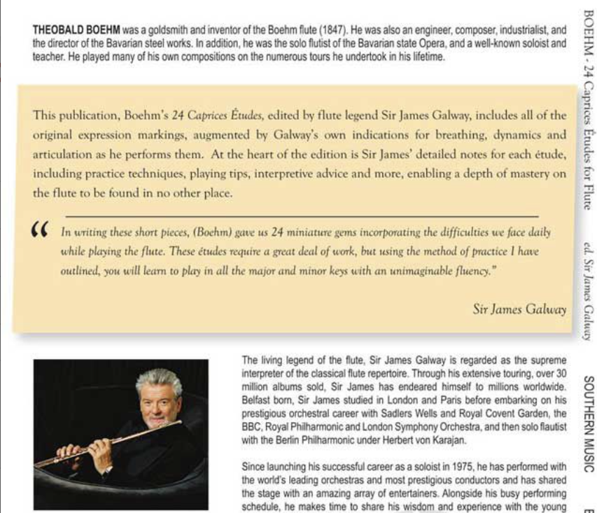 Theobald Boehm - 24 Caprices Etudes For Flute Book