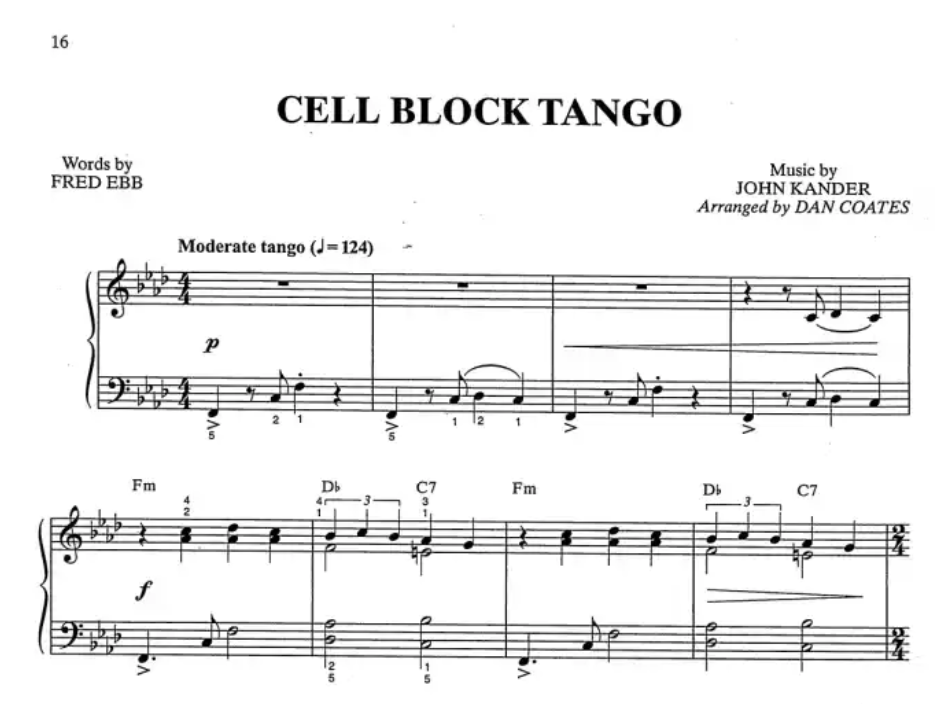 Chicago Movie Selections Easy Piano Songbook