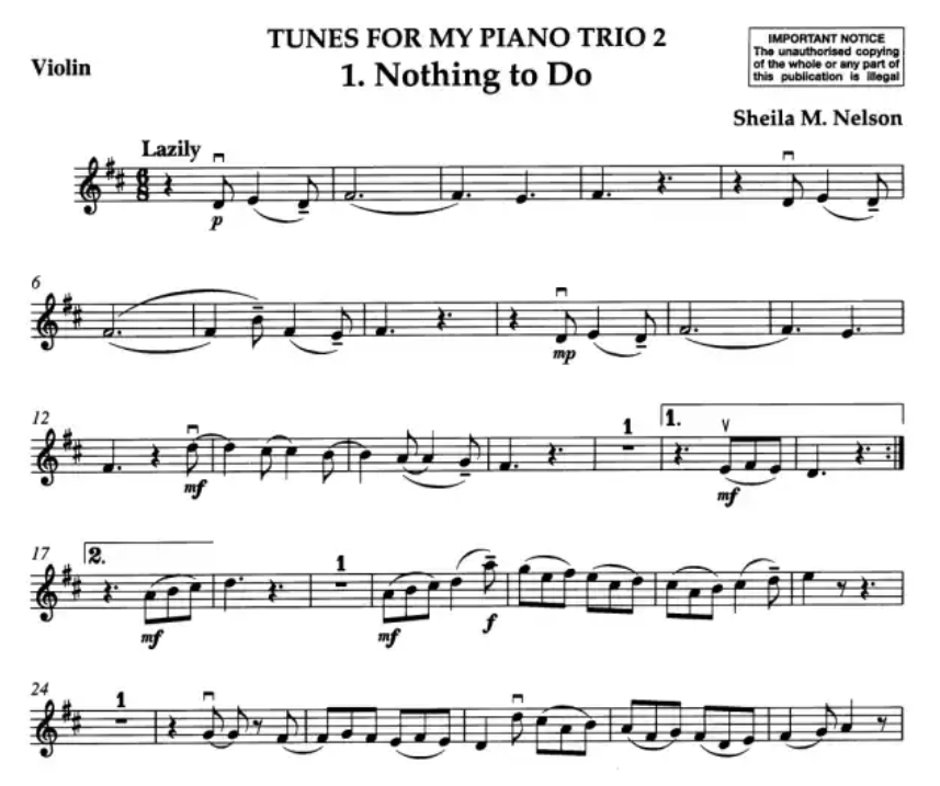 Tunes For My Piano Trio Volume 2 - Violin/Cello/Piano Book