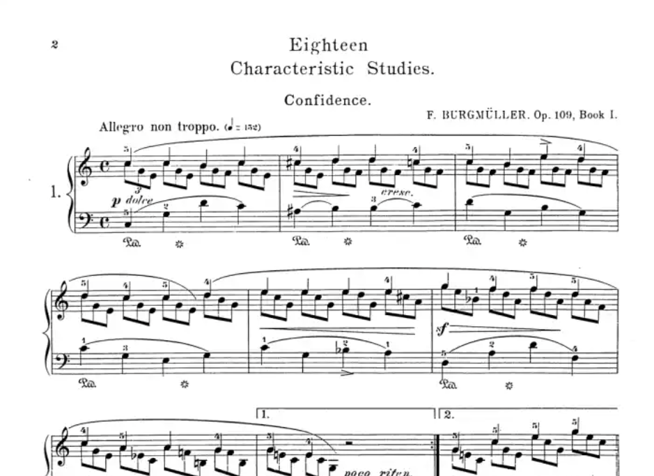 Burgmuller - 18 Characteristic Studies Op 109 Piano Book