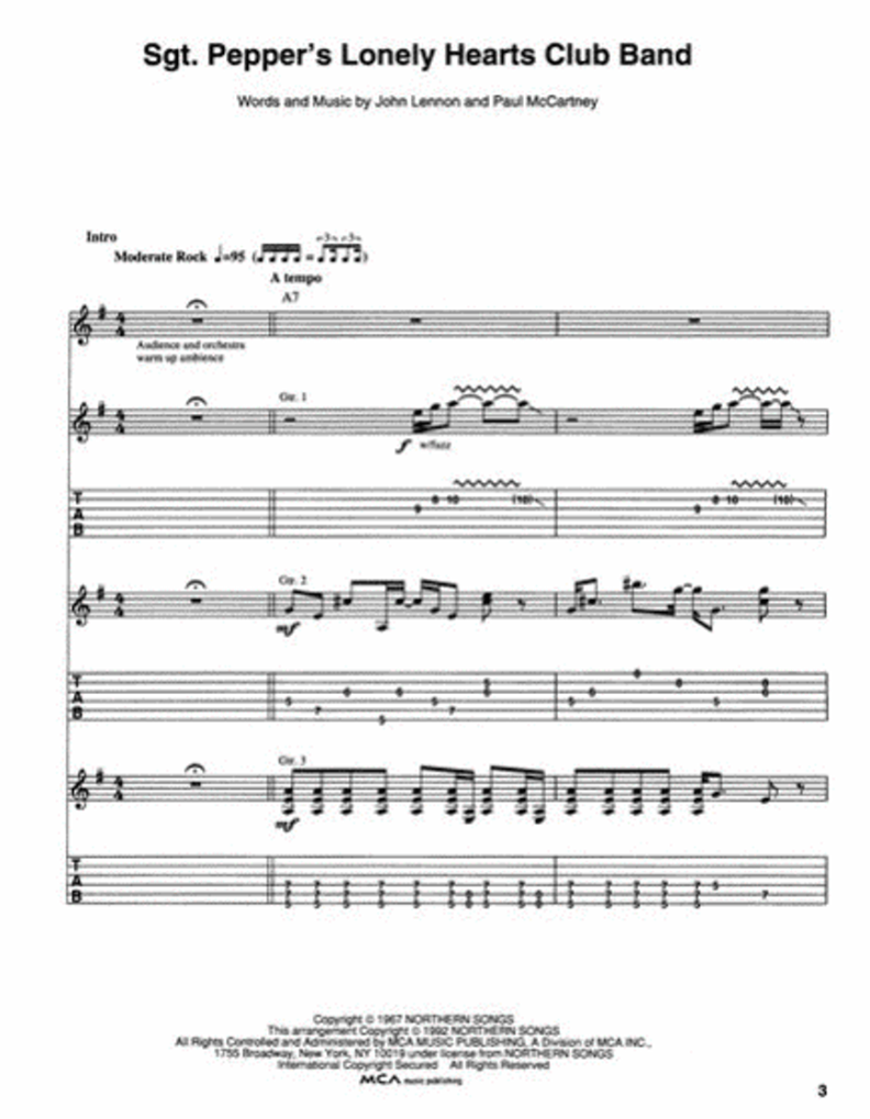 The Beatles – Sgt. Pepper's Lonely Hearts Club Band Guitar Tab Book (Updated Edition)