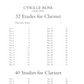 Cyrille Rose: 32 Etudes & 40 Studies for Clarinet Book