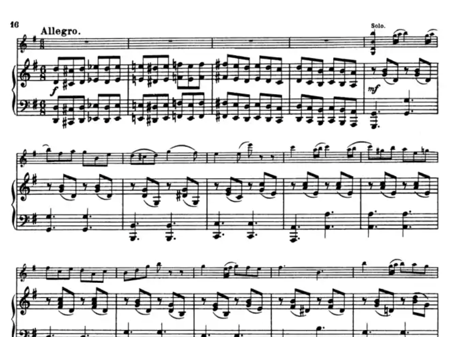 Oscar Rieding - Concertino in G Op. 24 for Violin with Piano Accompaniment Book