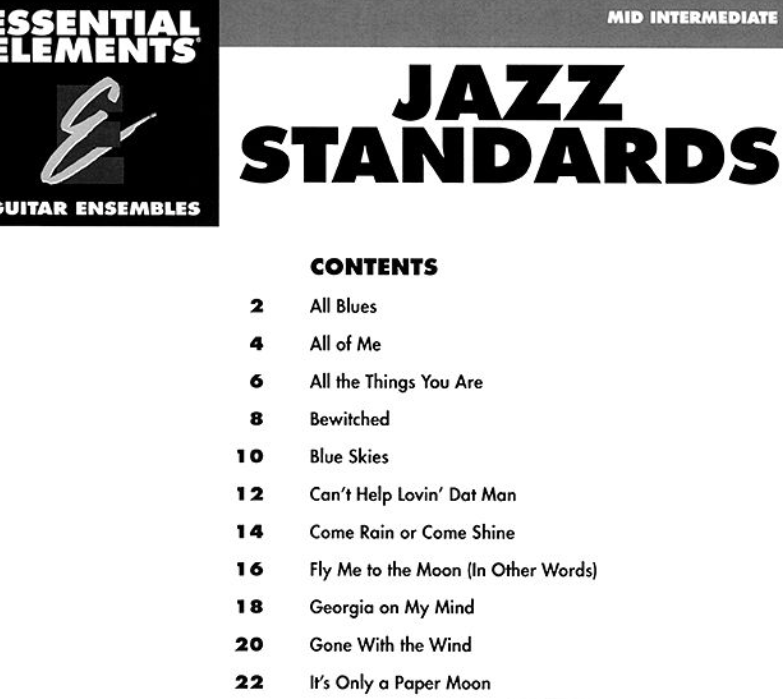 Essential Elements Jazz Standards - Guitar Ensemble Mid-Intermediate Book