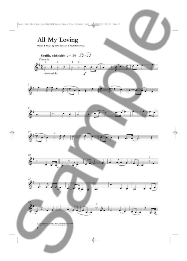 Guest Spot - Beatles Hits Play Along Clarinet Book/Cd