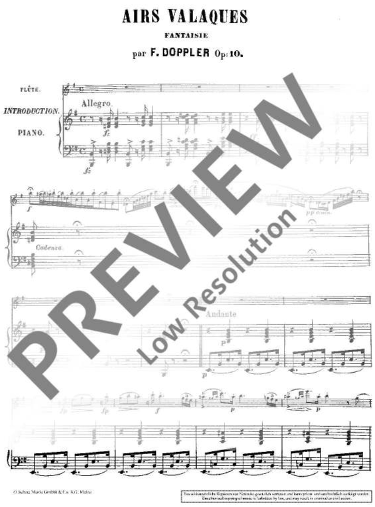 Albert Franz Doppler - Air Valaques for Flute and Piano Book