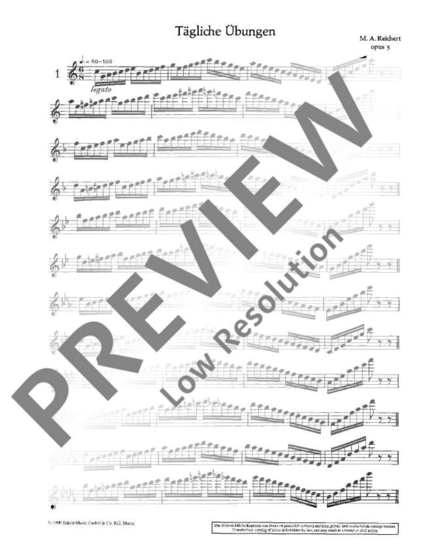 Reichert - Daily Exercises Op 5 Flute Book