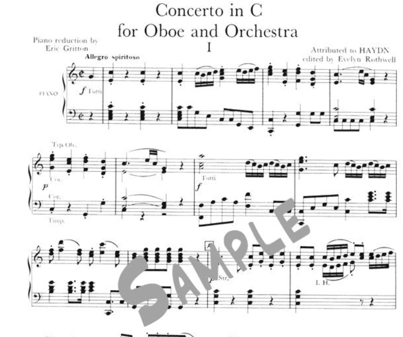 Haydn - Concerto in C for Oboe and Orchestra Book