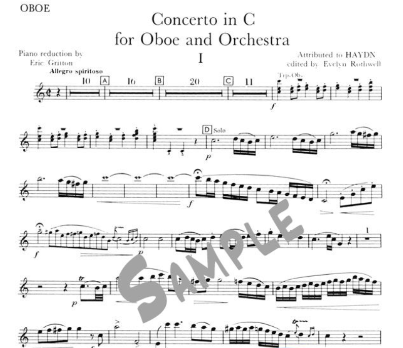 Haydn - Concerto in C for Oboe and Orchestra Book