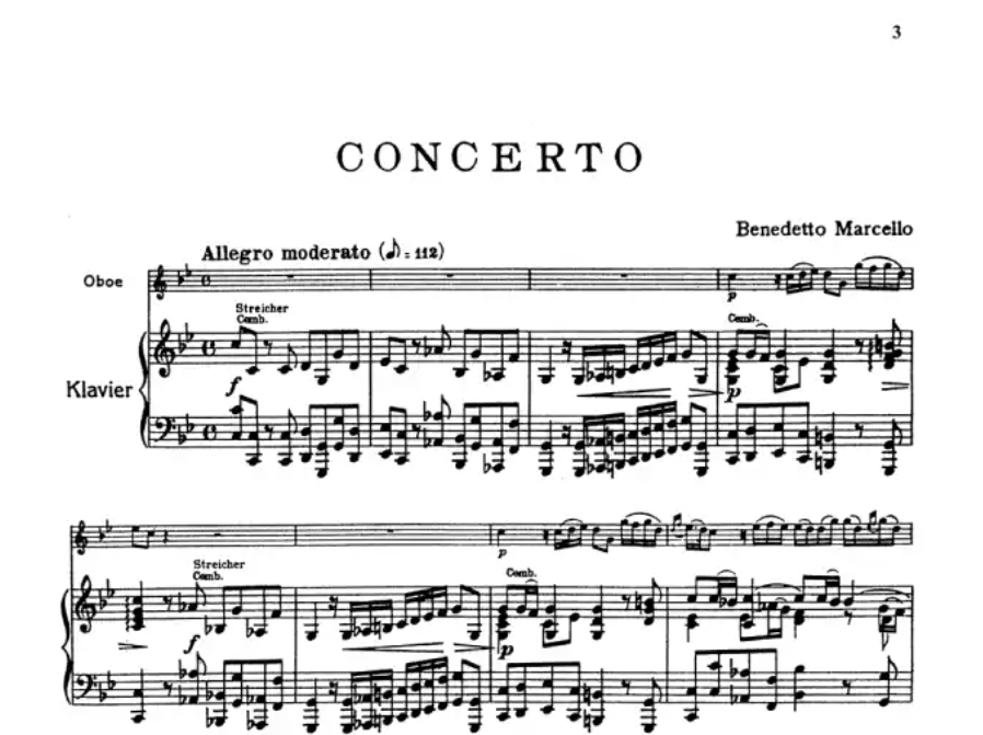 Benedetto Marcello: Concerto in C minor for Oboe and Orchestra Book