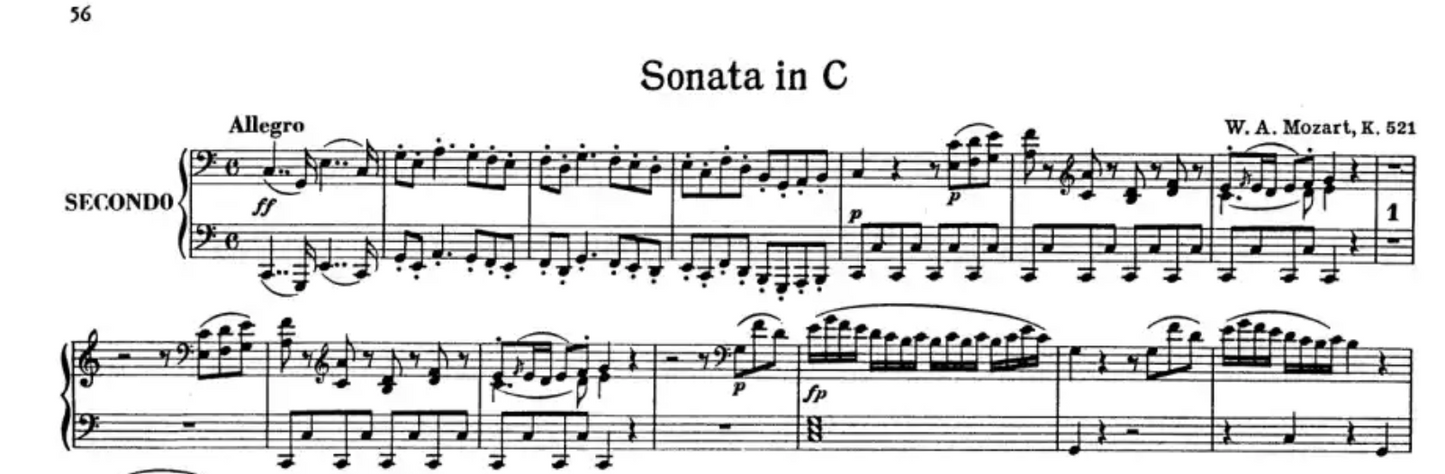 Mozart - Original Compositions For Piano Duet Book