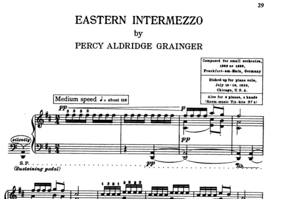 A Percy Grainger Piano Album Book