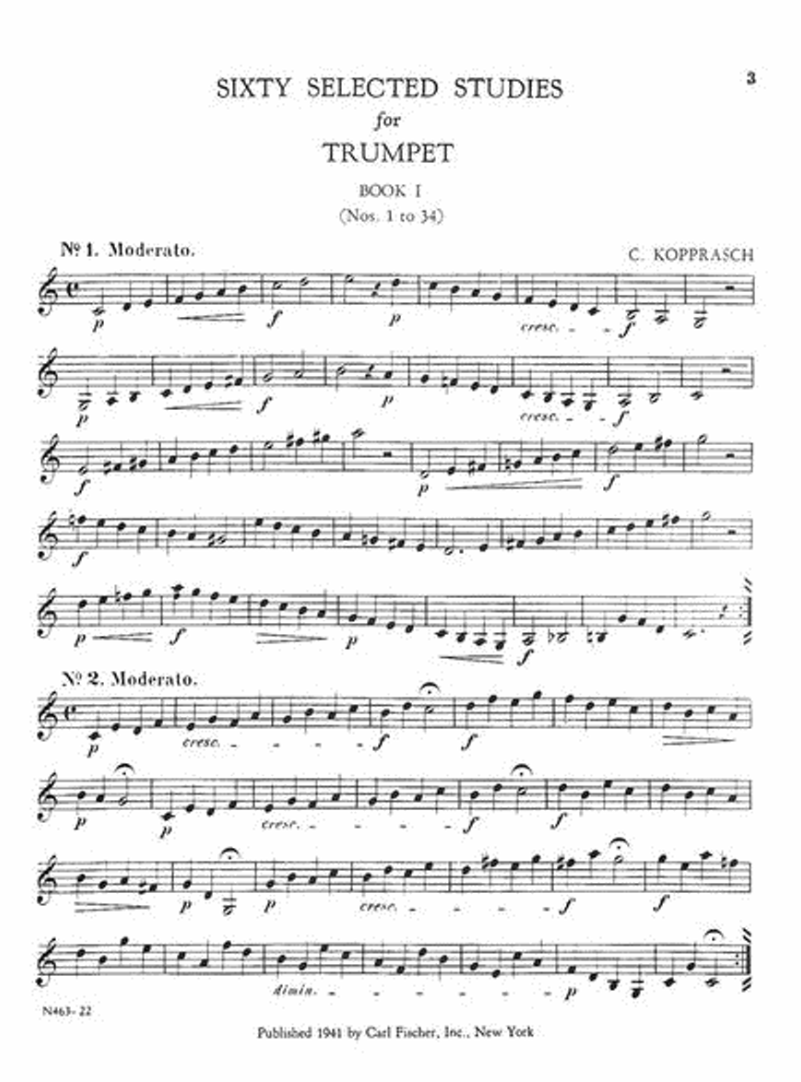 Georg Kopprasch: Sixty Selected Studies for Trumpet - Book 1