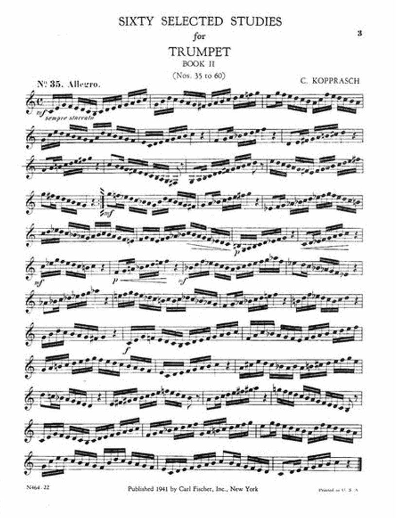 Georg Kopprasch: Sixty Selected Studies for Bb Trumpet - Book 2