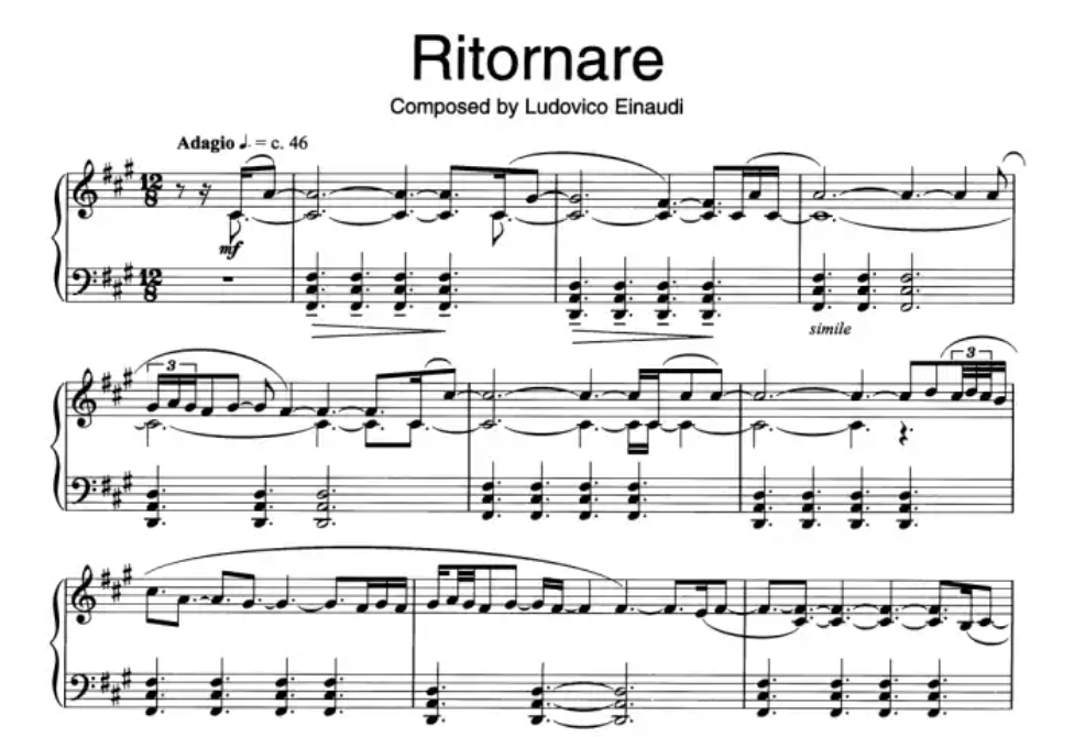 Ludovico Einaudi - Divenire For Piano Book