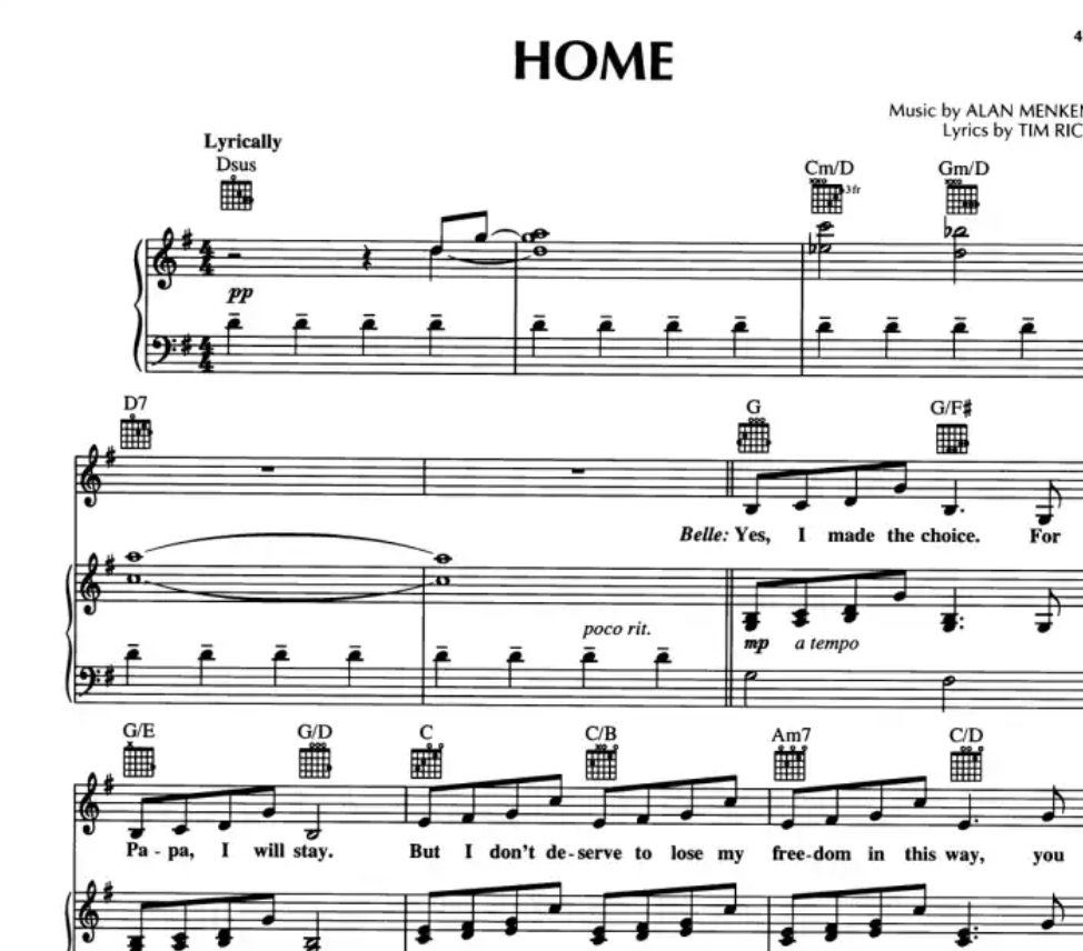 Beauty And The Beast A New Musical PVG Songbook