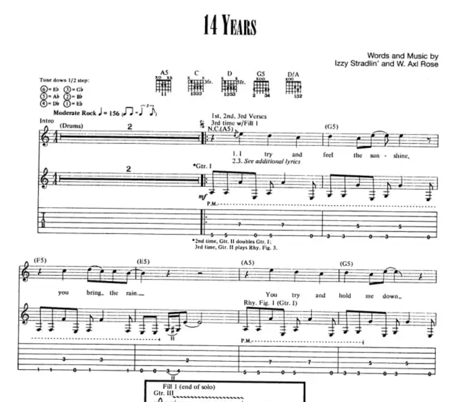 Guns N Roses Complete Volume 1 Guitar Tab Book (Songs A-L)