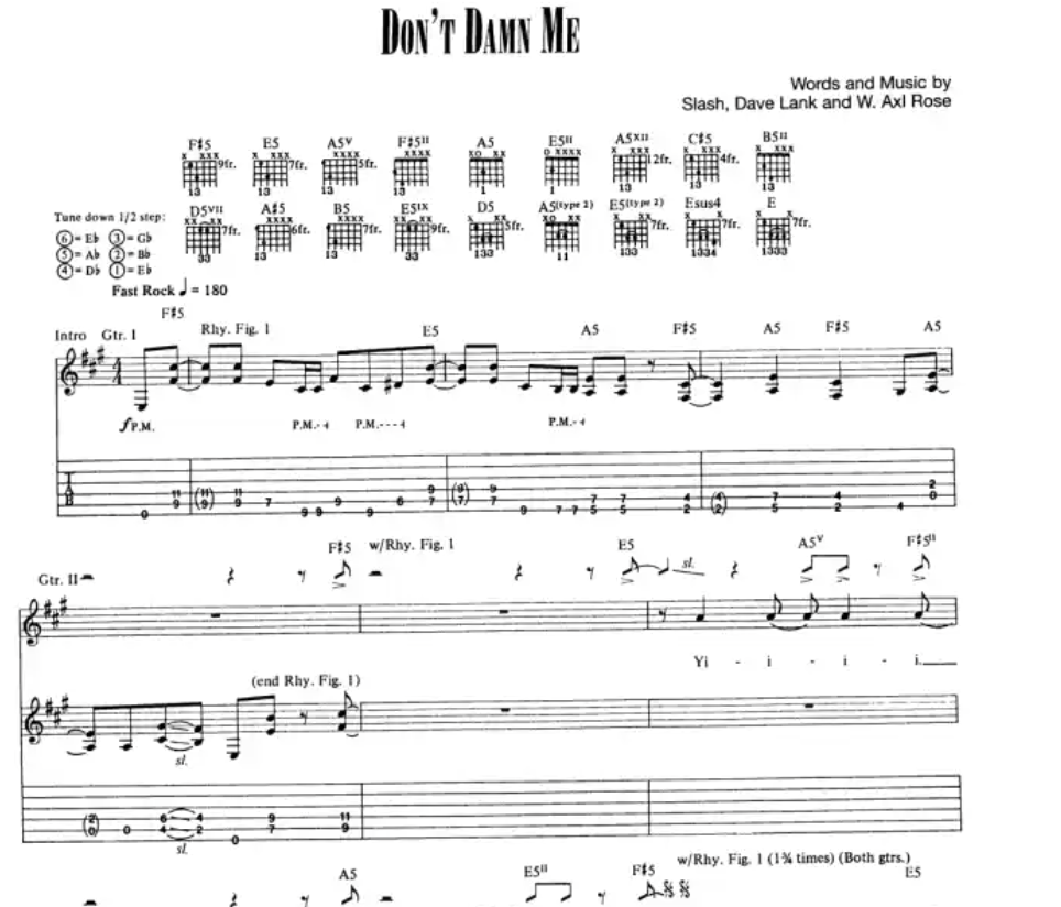 Guns N Roses Complete Volume 1 Guitar Tab Book (Songs A-L)