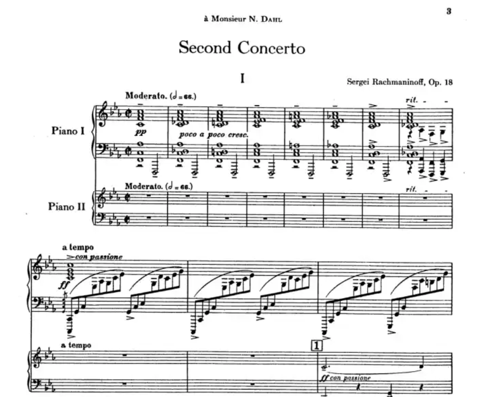 Rachmaninoff - Piano Concerto No 2 Op 18 Book (2 Piano/ 4 Hands)