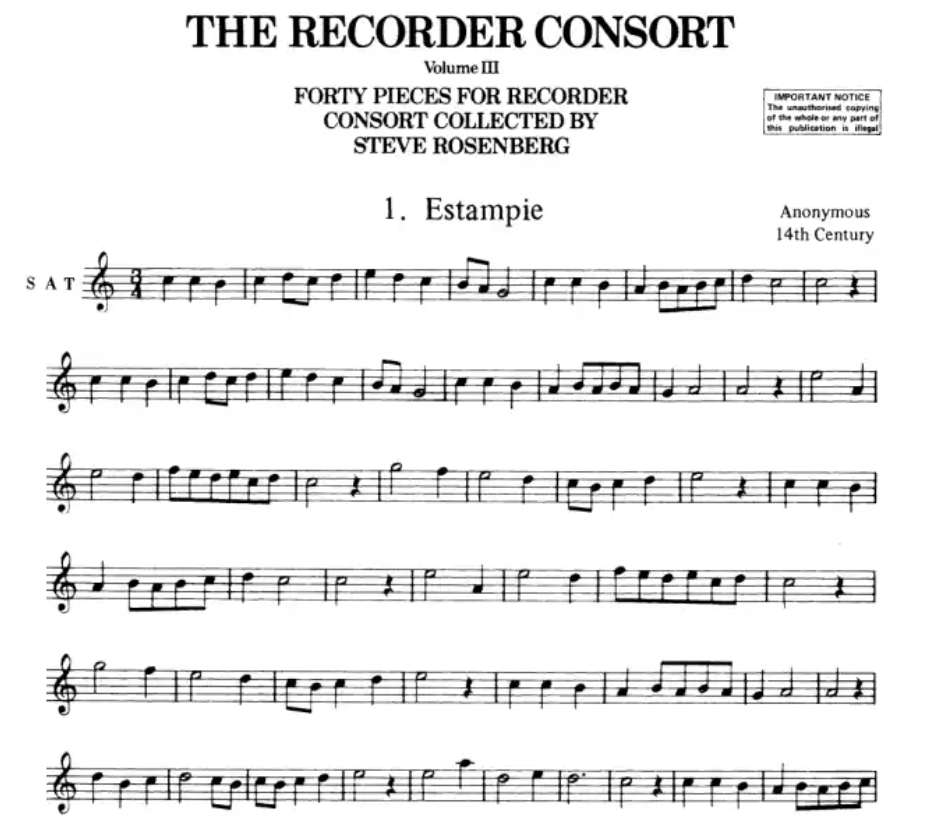 The Recorder Consort - Book 3 (40 Pieces)