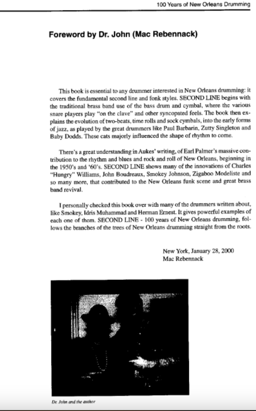 Second Line - 100 Years Of New Orleans Drumming Book/Cd