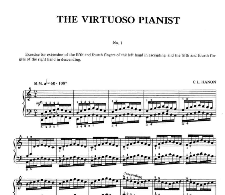 Hanon - The Virtuoso Pianist Complete Book